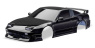 Traxxas Kaross Nissan 240SX Clipless Komplett Svart Traxxas Kaross Nissan 240SX Clipless Komplett Svart