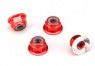 Traxxas Låsmutter Fläns M4 Alu Röd (4) Traxxas Låsmutter Fläns M4 Alu Röd (4)