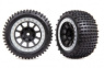 Traxxas Däck & Fälg Alias Medium / Grå Kromad Ring  2.2" Bak (2) Traxxas Däck & Fälg Alias Medium / Grå Kromad Ring  2.2" Bak (2)
