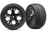 Traxxas Däck & Fälg Ribbed/All-Star Svart Krom 2.8'' Fram (2) Traxxas Däck & Fälg Ribbed/All-Star Svart Krom 2.8'' Fram (2)