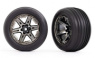 Traxxas Däck & Fälg Ribbed / RXT Svart Krom 2.8" Fram (2) Traxxas Däck & Fälg Ribbed / RXT Svart Krom 2.8" Fram (2)