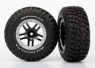Traxxas Däck & Fälg BFGoodrich/S-Spoke Svart-Krom 4WD/2WD Bak (2) Traxxas Däck & Fälg BFGoodrich/S-Spoke Svart-Krom 4WD/2WD Bak (2)