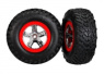 Traxxas Däck & Fälg SCT/SCT Krom-Röd 2WD Fram (2) Traxxas Däck & Fälg SCT/SCT Krom-Röd 2WD Fram (2)