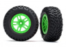 Traxxas Däck & Fälg SCT S-Spoke Grön 4WD/2WD Bak TSM (2) Traxxas Däck & Fälg SCT S-Spoke Grön 4WD/2WD Bak TSM (2)