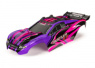 Traxxas Kaross Rustler 4x4 Rosa & Lila Målad Traxxas Kaross Rustler 4x4 Rosa & Lila Målad