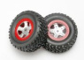 Traxxas Däck & Fälg SCT/SCT Krom-Röd 1/16 (2) Traxxas Däck & Fälg SCT/SCT Krom-Röd 1/16 (2)