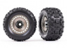 Traxxas Däck & Fälg Sledgehammer 3.8'' / Matt Svart Krom (med Hjulnav) (2) Traxxas Däck & Fälg Sledgehammer 3.8'' / Matt Svart Krom (med Hjulnav) (2)
