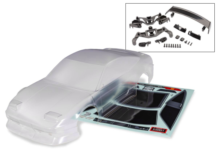 Traxxas Kaross Nissan 240SX Clipless Komplett Omålad i gruppen RADIOSTYRD BIL / Reservdelar / Traxxas Delar hos Rynosx4 Hobbyshop AB (4210515)