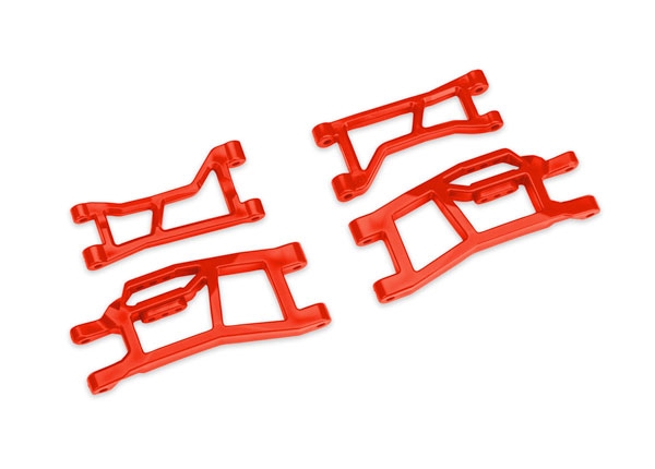 Traxxas Bärarmar Fram Set Röd Mini XRT, Mini Maxx (WideMaxx) i gruppen RADIOSTYRD BIL / Reservdelar / Traxxas Delar hos Rynosx4 Hobbyshop AB (4210725-RED)