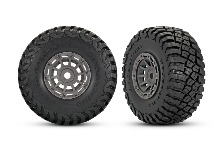 Traxxas Däck & Fälg BFGoodrich Mud Terrain/ Mini Slash Grå (2) i gruppen RADIOSTYRD BIL / Tillbehör / Däck & fälg hos Rynosx4 Hobbyshop AB (4210870-GRAY)