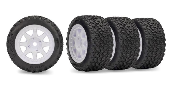Däck & Fälg Rally / Mini Rally Vit Fram(H) + Bak(S) (4) i gruppen RYNOS / Ej publicerat hos Rynosx4 Hobbyshop AB (4210874)