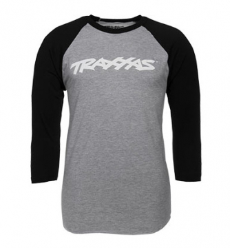 Traxxas T-shirt Lngrmad Gr/Svart logga Raglan XL i gruppen Garderob / Trjor / T-shirts hos Rynosx4 Hobbyshop AB (421369-XL)