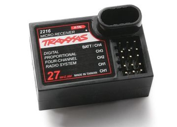 Traxxas Mottagare 2216 Mikro 4-kanals 27Mhz i gruppen Elektronik / Mottagare & tillbehör / Mottagare hos Rynosx4 Hobbyshop AB (422216)