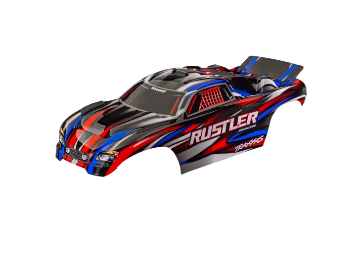Traxxas Kaross Rustler 2WD Clipless Röd i gruppen RADIOSTYRD BIL / Reservdelar / Traxxas Delar hos Rynosx4 Hobbyshop AB (423721-RED)