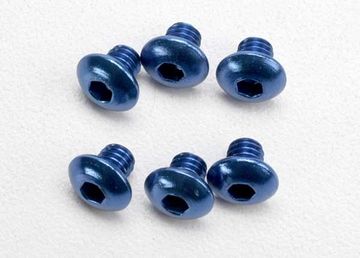 Traxxas Skruvar M4x4mm Kullrig Insex Alu Blå (6) i gruppen Bygg & Verktyg / Skruvar & muttrar / Skruvar hos Rynosx4 Hobbyshop AB (423940)