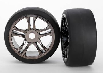 Traxxas Dck & Flg Slicks S1/S-Spoke Svart Krom Bak (2) XO-1 i gruppen RADIOSTYRD BIL / Tillbehr / Dck & flg hos Rynosx4 Hobbyshop AB (426477)