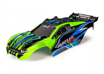 Traxxas Kaross Rustler 4x4 Grn & Bl Mlad i gruppen RADIOSTYRD BIL / Reservdelar / Traxxas Delar hos Rynosx4 Hobbyshop AB (426734G)