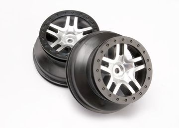 Traxxas Flg SCT Split-Spoke Krom-Svart 2.2/3.0' 4WD/2WD Bak (2) i gruppen RADIOSTYRD BIL / Tillbehr / Dck & flg hos Rynosx4 Hobbyshop AB (426872)