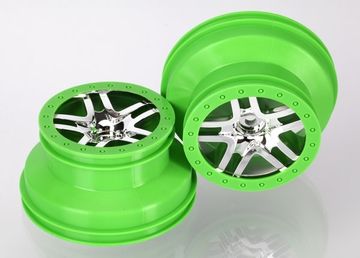 Traxxas Flg SCT Split-Spoke Krom-Grn 2.2/3.0' 4WD/2WD Bak (2) i gruppen RADIOSTYRD BIL / Tillbehr / Dck & flg hos Rynosx4 Hobbyshop AB (426872X)