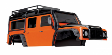 Traxxas Kaross Land Rover Defender Orange Komplett i gruppen RADIOSTYRD BIL / Tillbehr / Karosser & tillbehr hos Rynosx4 Hobbyshop AB (428011A)