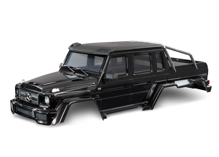 Traxxas Kaross Mercedes G 63 6x6 Clipless Svart i gruppen RADIOSTYRD BIL / Tillbehör / Karosser & tillbehör hos Rynosx4 Hobbyshop AB (429129-BLK)