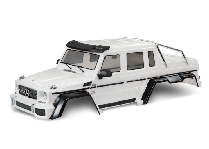 Kaross Mercedes G 63 6x6 Clipless Vit i gruppen RADIOSTYRD BIL / Tillbehör / Karosser & tillbehör hos Rynosx4 Hobbyshop AB (429129-WHT)