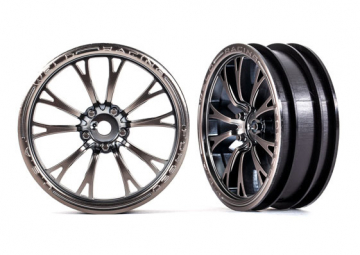 Traxxas Fälg Fram Matt Svart Krom Drag Slash (2) i gruppen RADIOSTYRD BIL / Tillbehör / Däck & fälg hos Rynosx4 Hobbyshop AB (429472A)