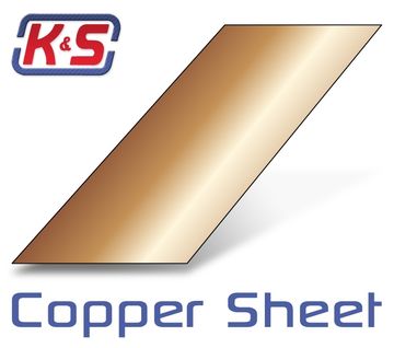 Kopparplt 250x100x0.62mm (1st x 3) i gruppen Fabrikat / K / K&S / Skivor hos Rynosx4 Hobbyshop AB (54259)