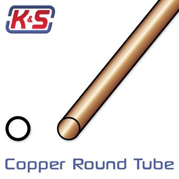 Kopparrör 1.6x305mm (1/16'') (.014'') (3) i gruppen Fabrikat / K / K&S / Koppar Rör & Tråd hos Rynosx4 Hobbyshop AB (548117)