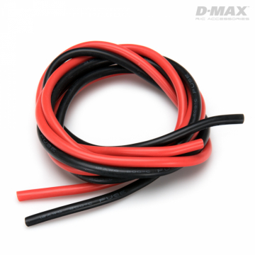 Kabel Rd & Svart 12AWG D2.8/4.6mm x 1m i gruppen Fabrikat / D / DynoMAX / Kablar & Kontakter hos Rynosx4 Hobbyshop AB (B9236)