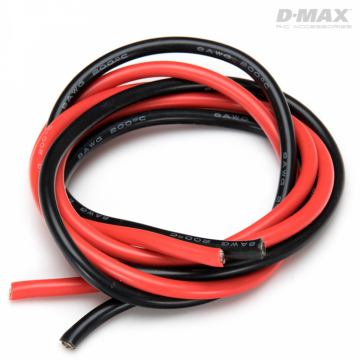 Kabel Rd & Svart 8AWG D4.3/6.5mm x 1m i gruppen Fabrikat / D / DynoMAX / Kablar & Kontakter hos Rynosx4 Hobbyshop AB (B9238)