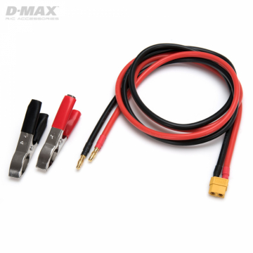 DynoMAX Strmfrsrjningskabel XT60 IDST med Batteriklmmor + 4mm 1m i gruppen Elektronik / Batterier & laddare / Kablar & kontakter hos Rynosx4 Hobbyshop AB (B9708B)