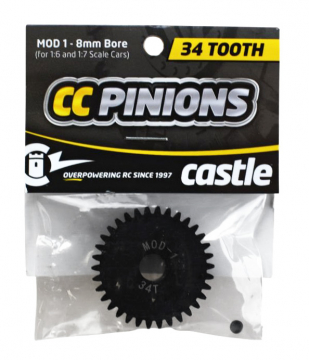 CASTLE Pinion 34T - Mod 1 - 8mm hl i gruppen RADIOSTYRD BIL / Tillbehr / Motordrev hos Rynosx4 Hobbyshop AB (CC010-0065-33)