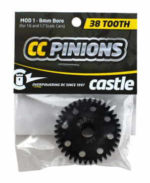 CASTLE Pinion 38T - Mod 1 - 8mm hl i gruppen RADIOSTYRD BIL / Tillbehr / Motordrev hos Rynosx4 Hobbyshop AB (CC010-0065-35)