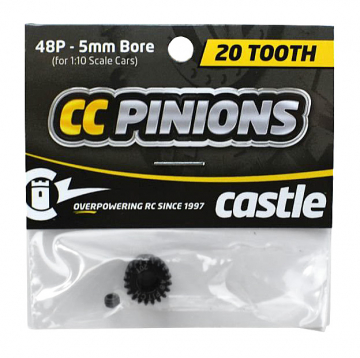 CASTLE Pinion 20T - 48 pitch - 5mm hl i gruppen RADIOSTYRD BIL / Tillbehr / Motordrev hos Rynosx4 Hobbyshop AB (CC010-0065-39)