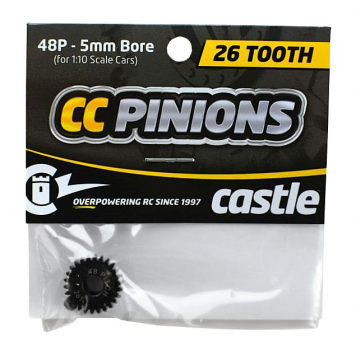 CASTLE Pinion 26T - 48 pitch - 5mm hl i gruppen RADIOSTYRD BIL / Tillbehr / Motordrev hos Rynosx4 Hobbyshop AB (CC010-0065-45)