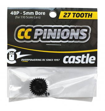 CASTLE Pinion 27T - 48 pitch - 5mm hl i gruppen RADIOSTYRD BIL / Tillbehr / Motordrev hos Rynosx4 Hobbyshop AB (CC010-0065-46)