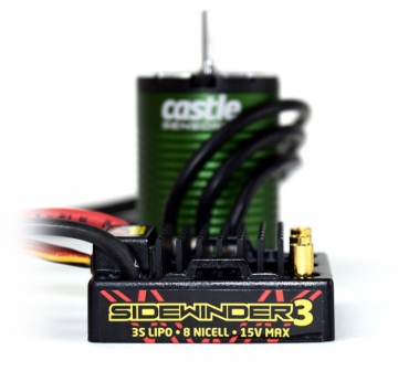 SIDEWINDER 3 ESC 12V 1/10 med 1406-4600KV Sensormotor i gruppen RADIOSTYRD BIL / Tillbehr / Fartreglage / Reglage (bil) hos Rynosx4 Hobbyshop AB (CC010-0115-05)