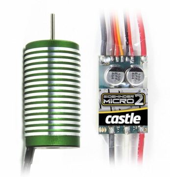 Castle Sidewinder Micro 2 ESC & 0808-5300KV Motor Combo i gruppen Elektronik / Elmotorer / Kompletta motorsystem hos Rynosx4 Hobbyshop AB (CC010-0150-02)
