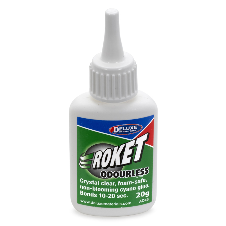Deluxe materials Roket Odorless CA Lim Tjock 20gr i gruppen Bygg & Verktyg / DELUXE MATERIALS / Lim hos Rynosx4 Hobbyshop AB (DL-AD46)