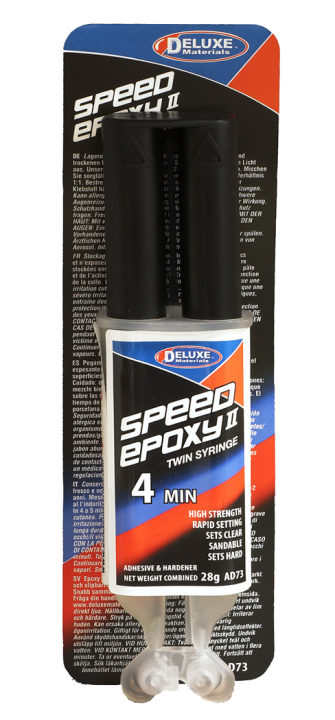 Deluxe materials Speed Epoxi II Limspruta 4min 28gr i gruppen Bygg & Verktyg / DELUXE MATERIALS / Lim hos Rynosx4 Hobbyshop AB (DL-AD73)