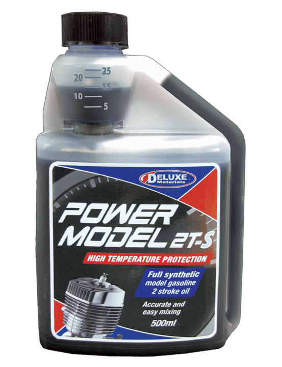 Deluxe materials PowerModel 2T-S Syntetisk Olja 500ml i gruppen Bygg & Verktyg / DELUXE MATERIALS / Fett & olja hos Rynosx4 Hobbyshop AB (DL-LU01)