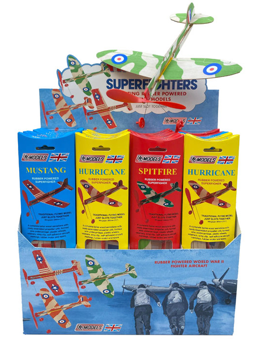 DPR Butiksställ Friflyg Super Fighters Balsabyggsatser (24) i gruppen Bygg & Verktyg / Byggsatser trä / Träflygplan hos Rynosx4 Hobbyshop AB (DPRSF100)