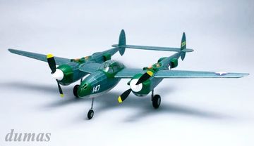 P38 F/M Lightning 762mm Trbyggsats# i gruppen Fabrikat / D / Dumas / Flygmodeller hos Rynosx4 Hobbyshop AB (DU0324)