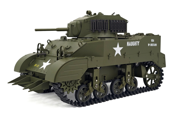 Racent M5A1 Stuart RC Stridsvagn 1/16 Grön i gruppen RADIOSTYRD BIL / RC-BILAR / Radiostyrda tanks hos Rynosx4 Hobbyshop AB (EXAC01083GB2)