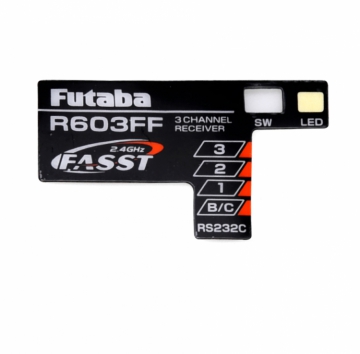 Ettikett R603FF mottagare i gruppen Fabrikat / F / Futaba / Mottagarhus hos Rynosx4 Hobbyshop AB (FP1M17A43403)