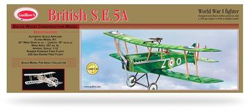 Guillow British SE5A 610mm spv Laser-Cut i gruppen Bygg & Verktyg / Byggsatser tr / Trflygplan hos Rynosx4 Hobbyshop AB (GU0202LC)