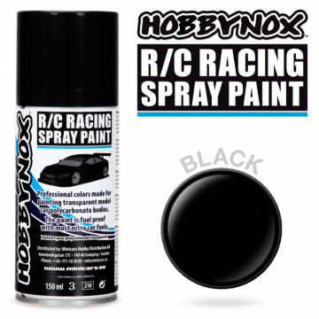 Hobbynox Svart R/C Racing Spray Frg 150 ml i gruppen Bygg & Verktyg / Frg & penslar / Lexan sprayfrg hos Rynosx4 Hobbyshop AB (HN1101)