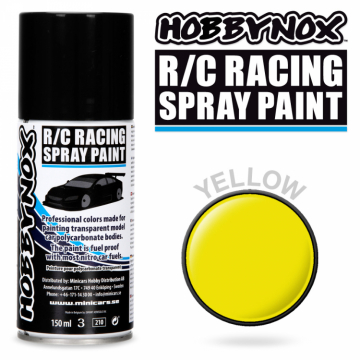 Hobbynox Gul R/C Racing Spray Frg 150 ml i gruppen Bygg & Verktyg / Frg & penslar / Lexan sprayfrg hos Rynosx4 Hobbyshop AB (HN1300)