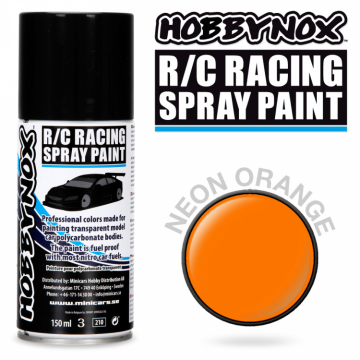 Hobbynox Neon Orange R/C Racing Spray Frg 150 ml i gruppen Bygg & Verktyg / Frg & penslar / Lexan sprayfrg hos Rynosx4 Hobbyshop AB (HN1402)
